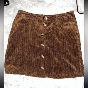 Brown corduroy miniskirt
